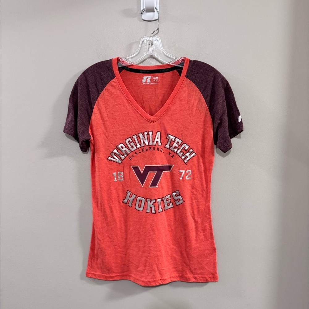 Women's Russell Virginia Tech Hokies V-neck Short Sleeve Shirt. Size M(8/10)